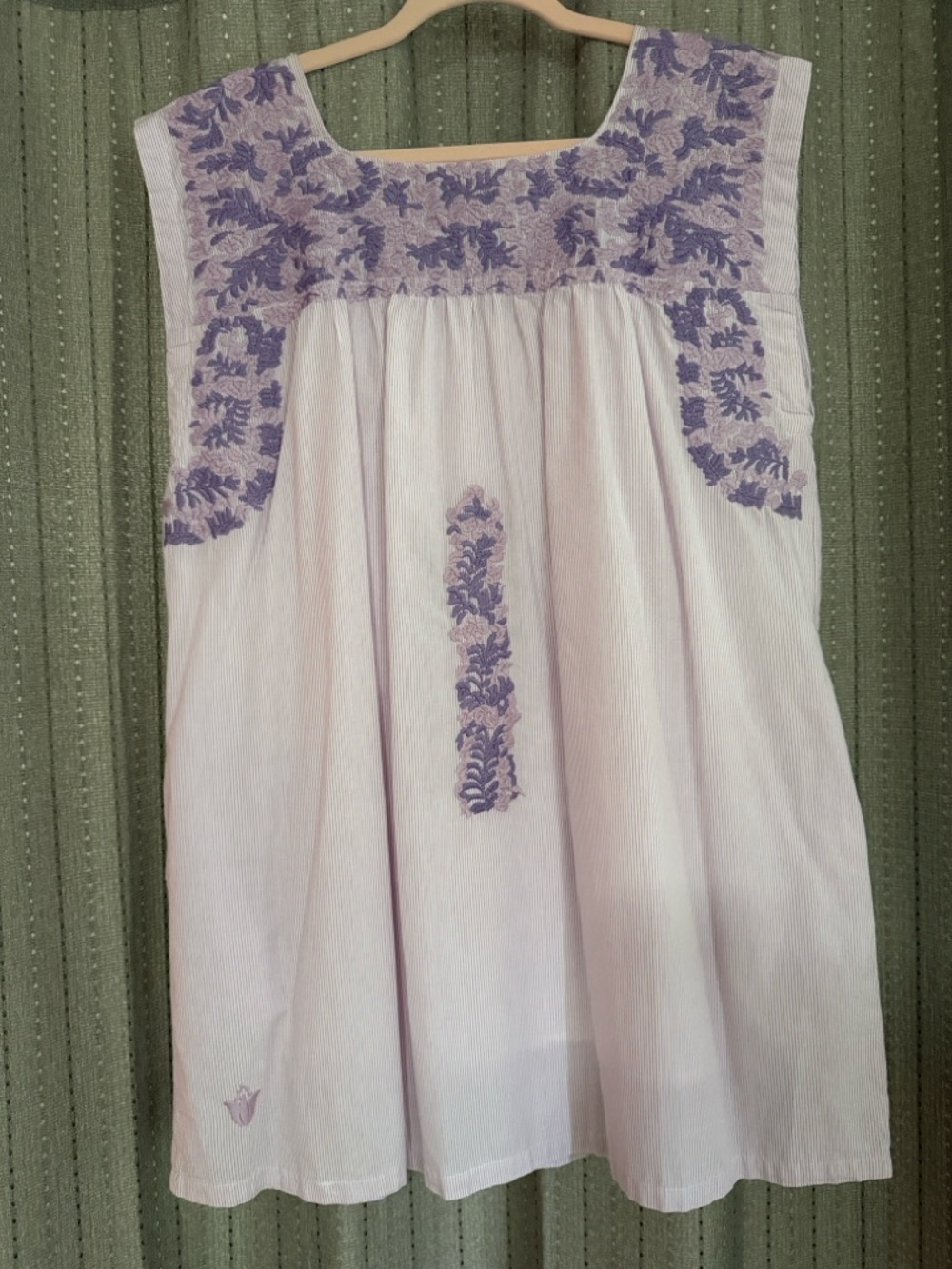 Lilac Embroidered Square-Neck Mini Dress - Women